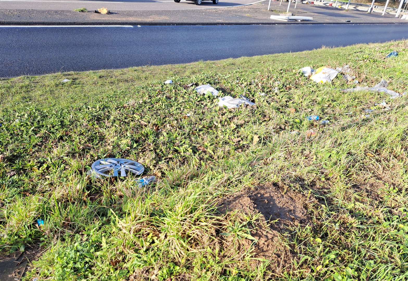 Litter left on the A2 in Dover