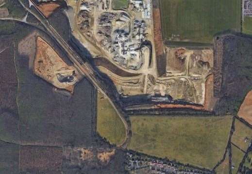 Hermitage Quarry is situated to the north of the proposed development on the pea field in Barming, near Maidstone. Picture: Google Earth