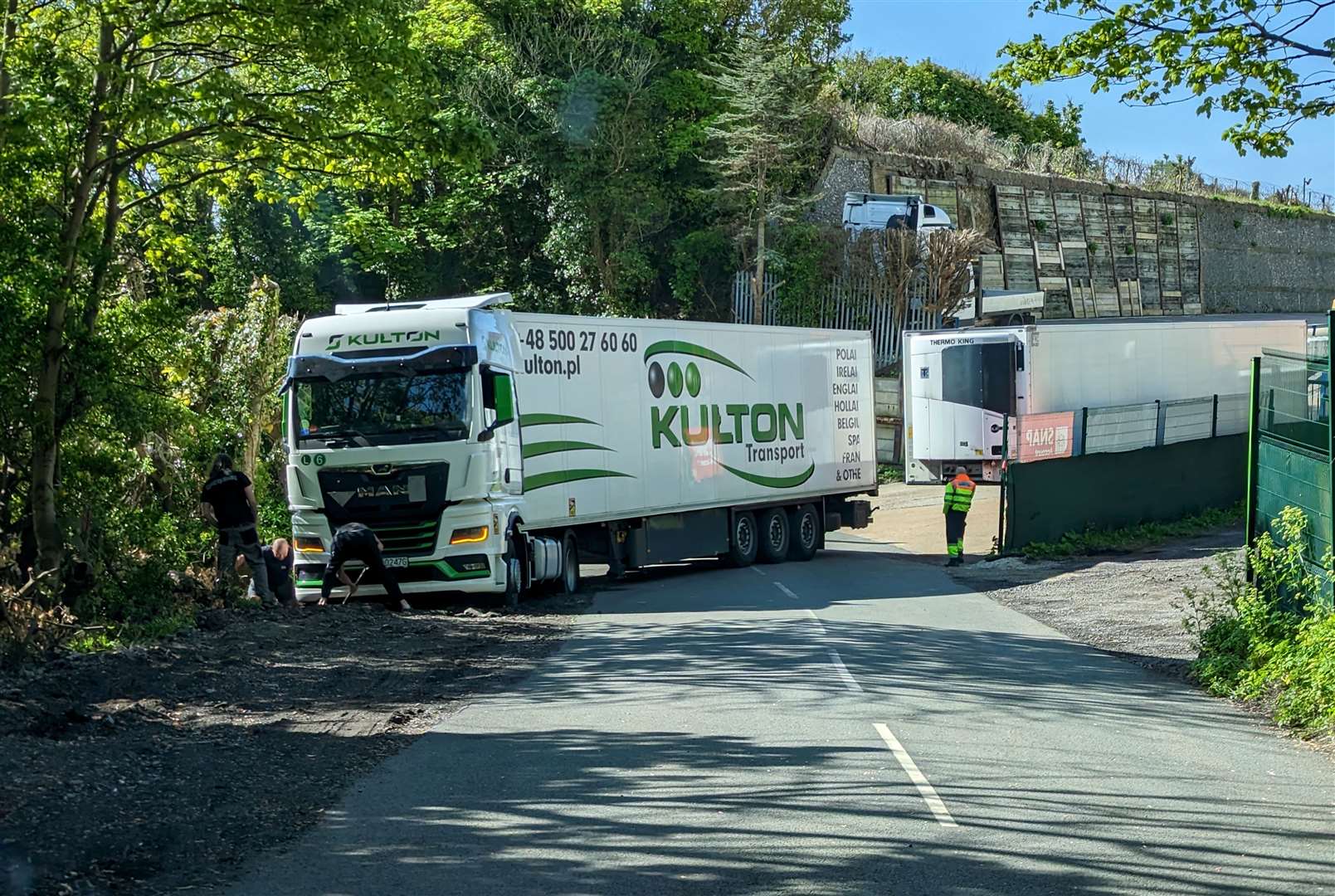 A lorry was stuck in South Military Road, Dover last Thursday