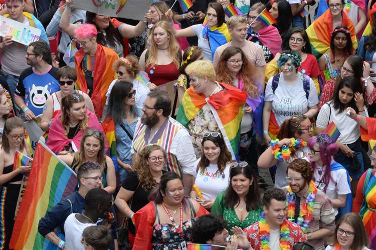 The Gay Pride march in Canterbury this summer
