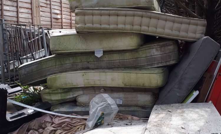 Mattresses piled up at the former Convent of Mercy in Sycamore Drive. Photo: Sevenoaks Council