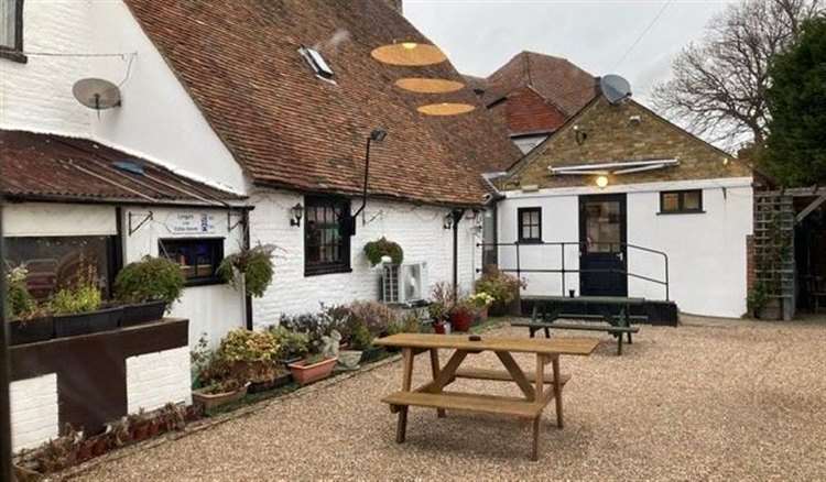 At the back of the Five Bells there is a large courtyard and seating area which has previously been used to house a large marque for weddings. There is a covered smoking area on the far side.