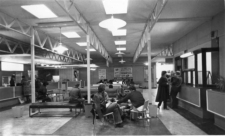 The booking hall at Lydd Airport February 1978