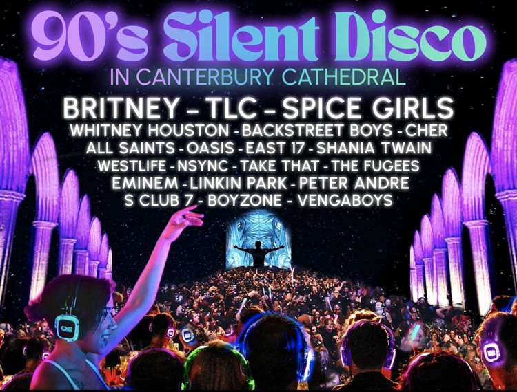 Canterbury Cathedral is hosting a 90s silent disco this week. Pic: Silent Discos in Incredible Places/Facebook