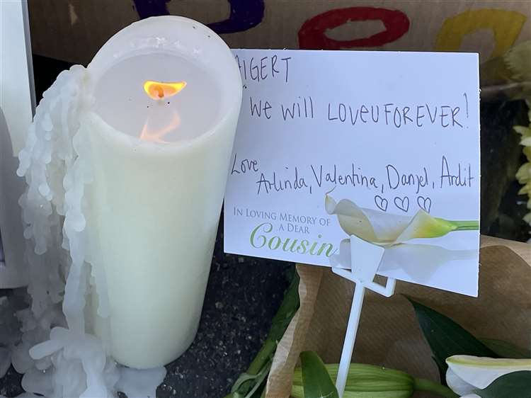 Tributes were left in Beaver Road