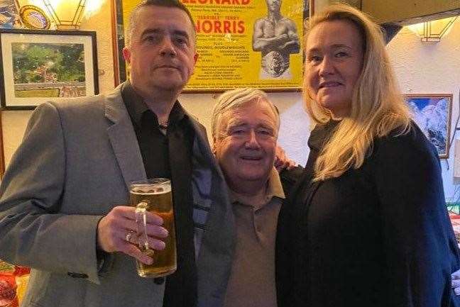 Wheatsheaf landlord Terry Cronin (left) with dad Terry and sister Sally