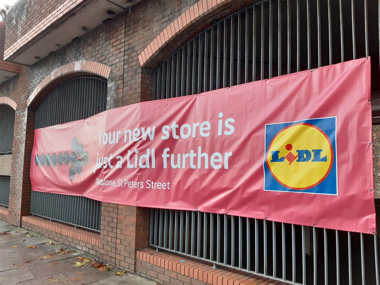 A sign has been put up outside the Broadway, directing customers to the new store