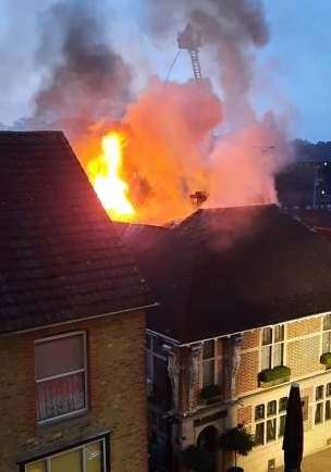 The fire taking hold at Mu Mu in Maidstone. Picture: Bethan Maisie Caffyn
