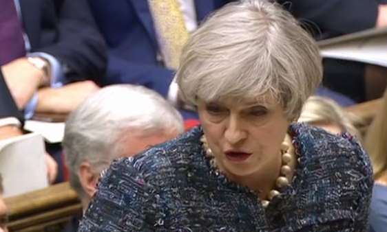 Theresa May at Prime Minister's Questions in Parliament