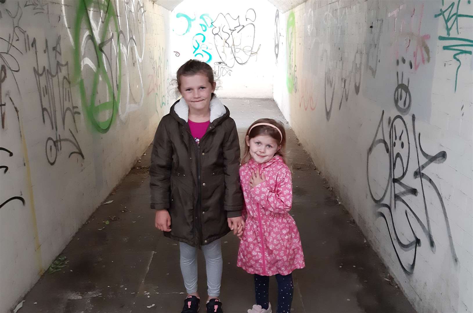 Sisters Sophia and Amayah wrote a letter to the people of Canterbury. Picture: Marc Horton