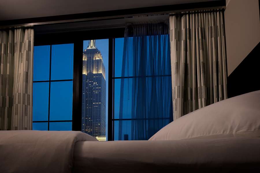 Magnificent view of The Empire State Building from one of the rooms at Archer Hotel, New York City
