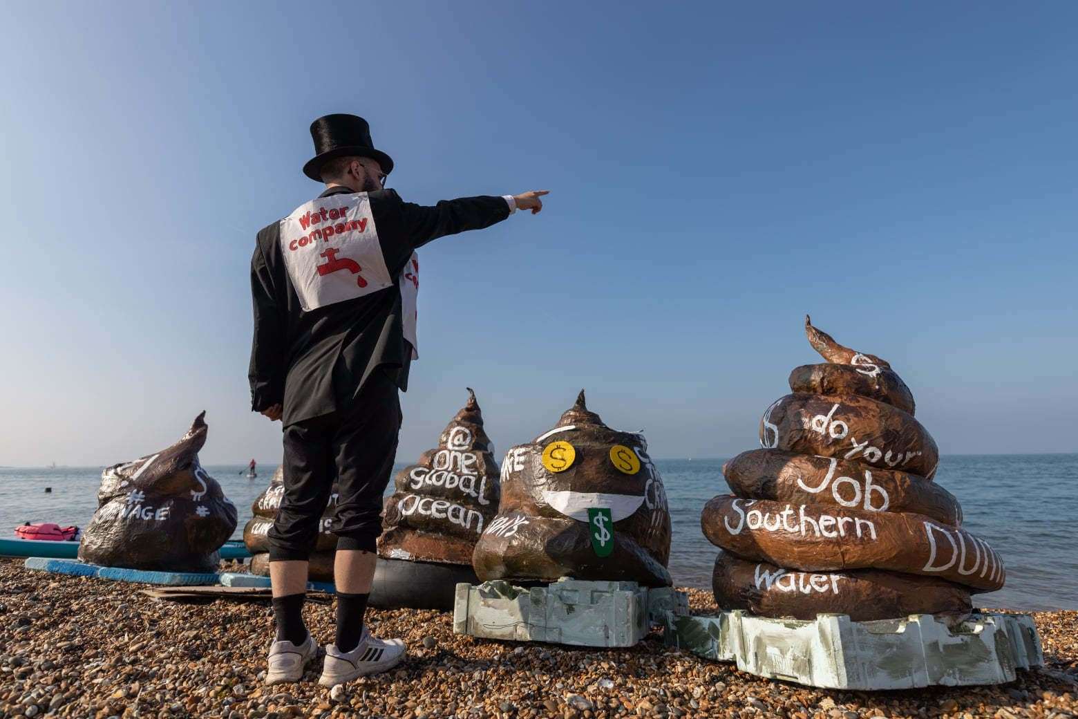 Protestors in Whitstable called for Southern Water to stop discharging sewage into the sea, at an event in October. Picture: Andrew Hastings