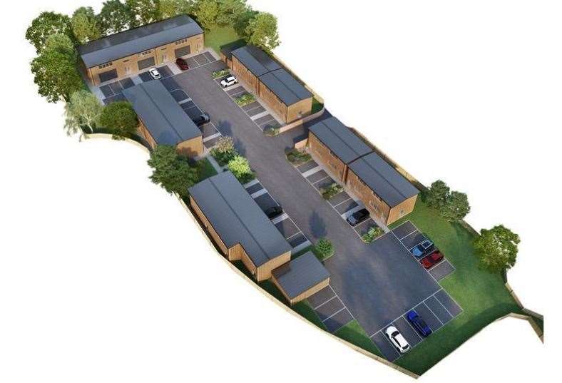 A bird's-eye view of the planned business park in Fordwich. Picture: Caxtons