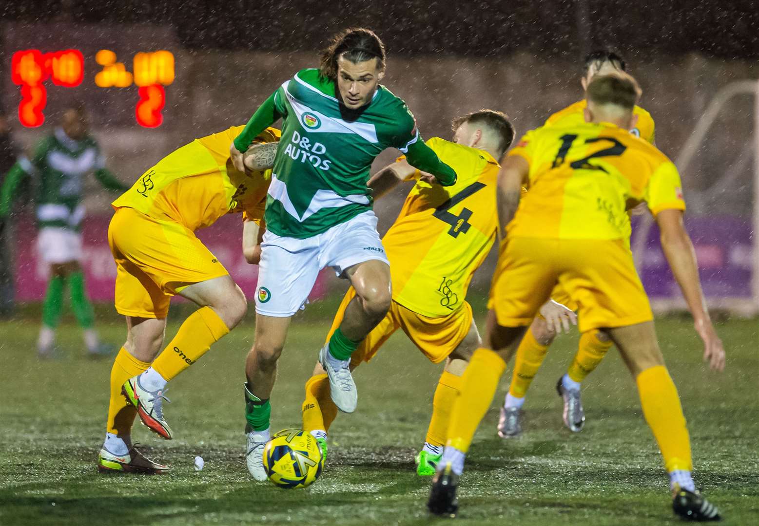 George Nikaj in action on his Ashford return. Picture: Ian Scammell