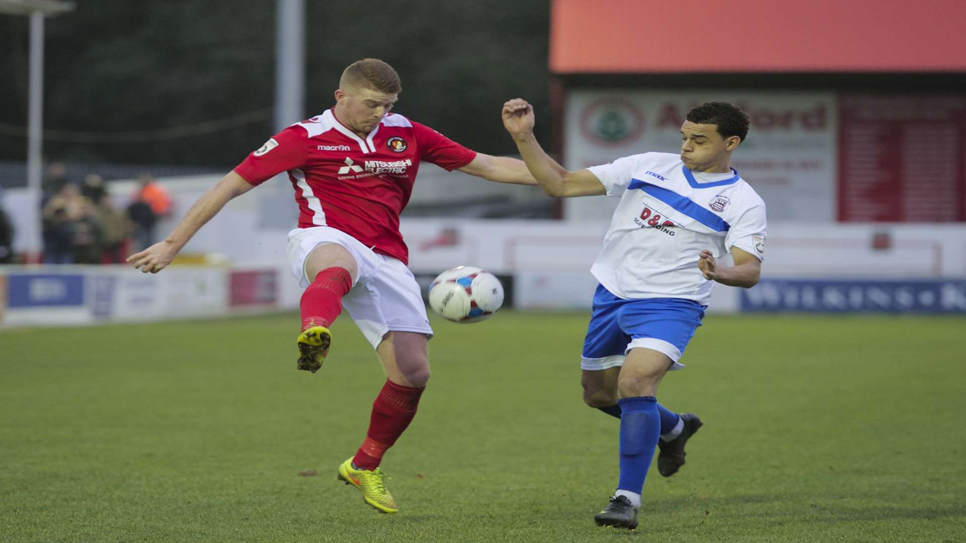 Alex Osborn on the ball for Ebbsfleet against Chelmsford Picture: Andy Payton