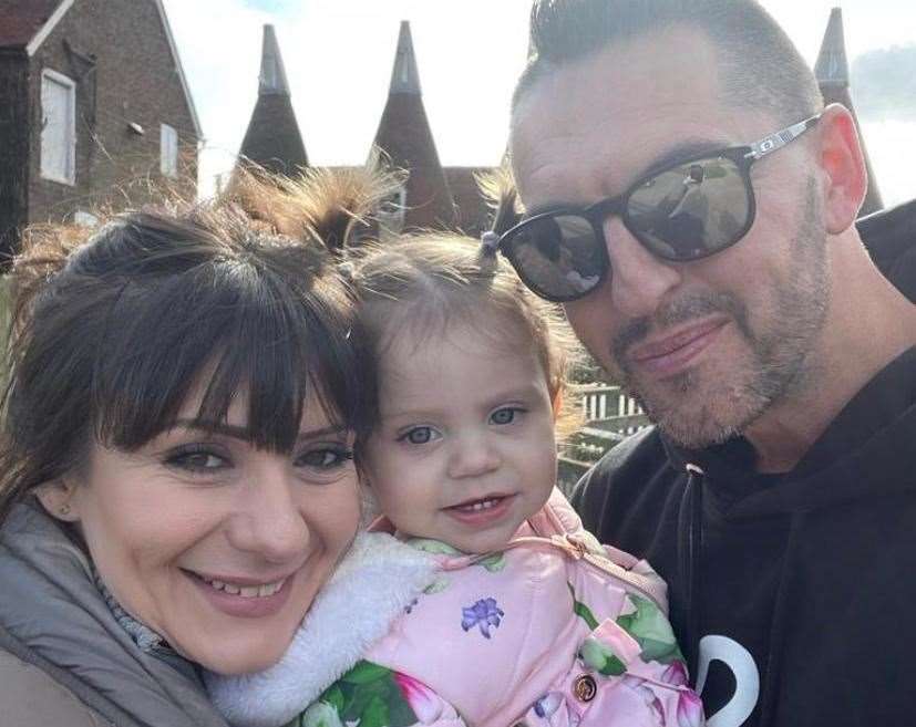 Mum Louise, Leilani and dad Leon Aisthorpe are trying to raise money for operations. Picture: Louise Aisthorpe