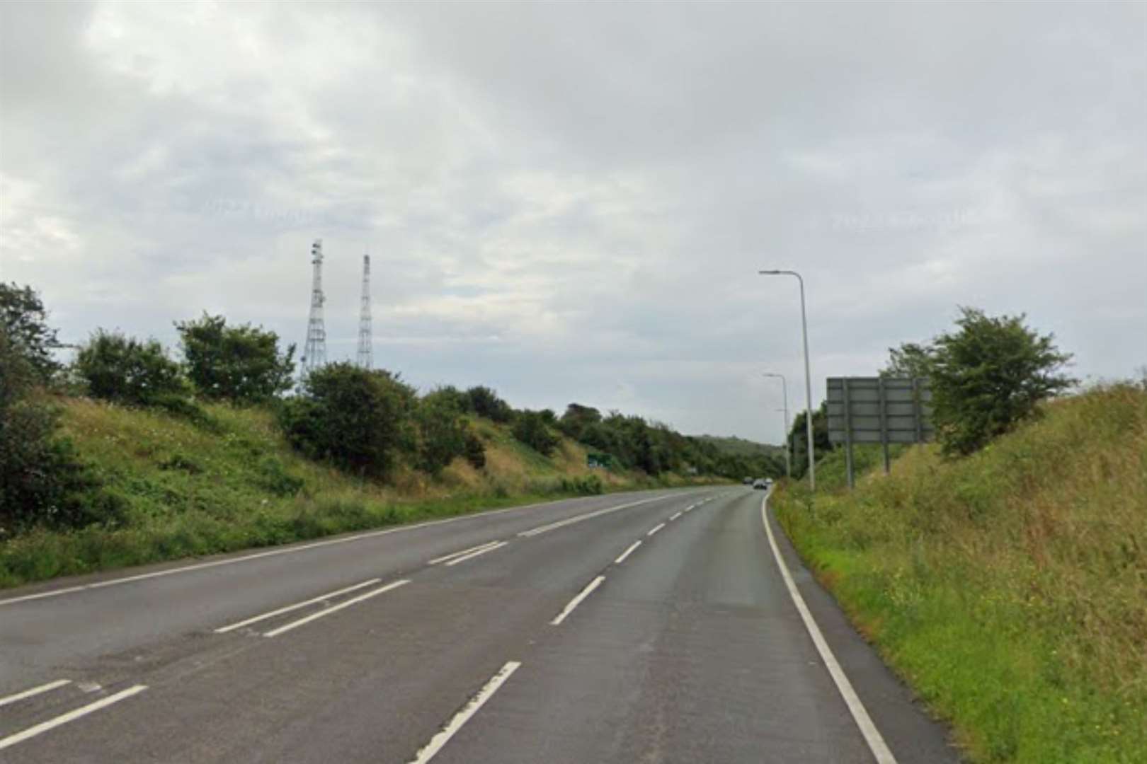 The collision happened on the A2 Jubilee Way near Dover. Photo: Google