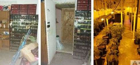 The cannabis factory discovered by police on Monday, March 15 in Edenbridge Picture: Kent Police