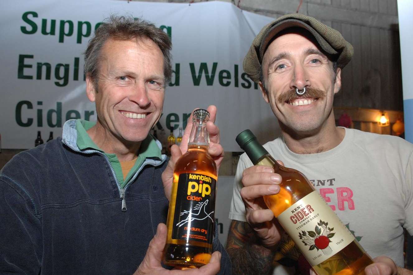 Mark Mount of Bekesbourne with his Kentish Pip Cider and Mark Henderson of the Kent Cider Company at last year's festival