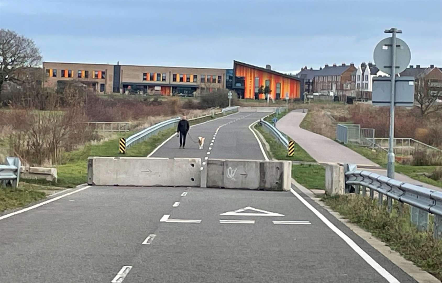 Avocet Way, which connects the Bridgefield and Finberry estates in Ashford, is closed to traffic. Once opened it will be a bus-only route
