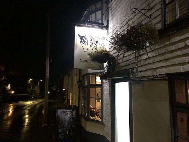 It was a wet and windy Halloween when I spotted the lights shining out from The Monument on Church Street in Whitstable