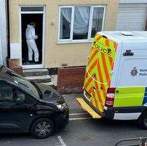 Police were seen in Gordon Road, Gillingham