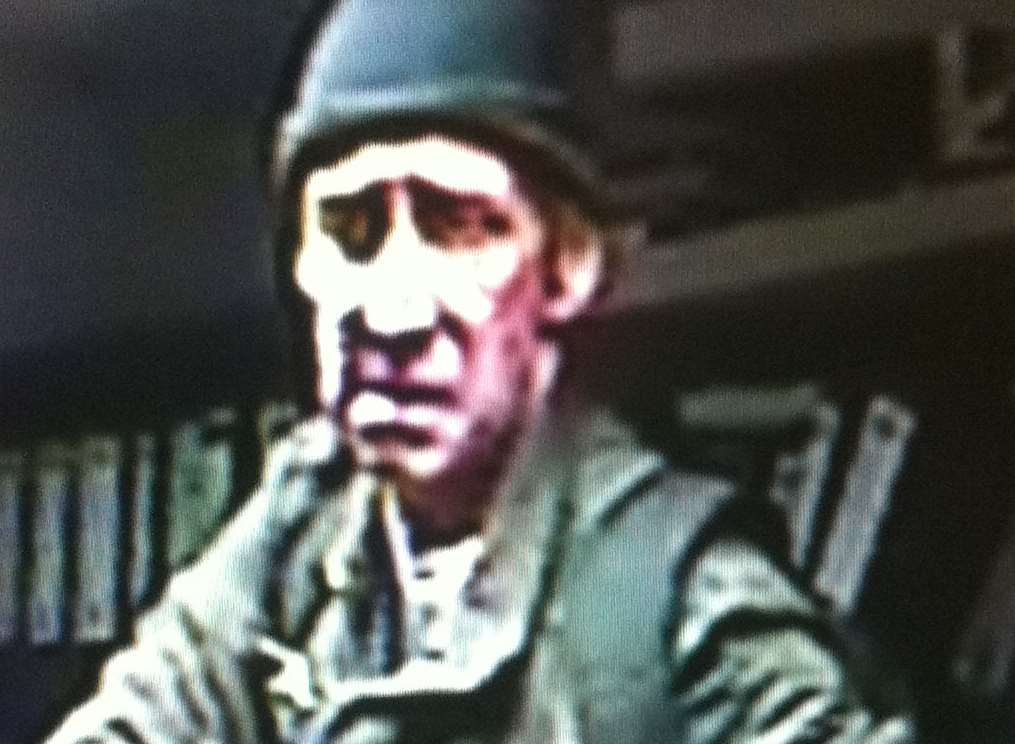 The suspect is seen at the site of the Canterbury burglary