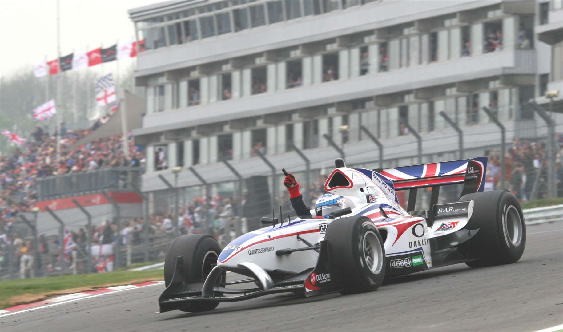 Team GB and driver Robbie Kerr made history in 2007 when they became the first squad to win an A1GP race on home soil. Picture: Kerry Dunlop