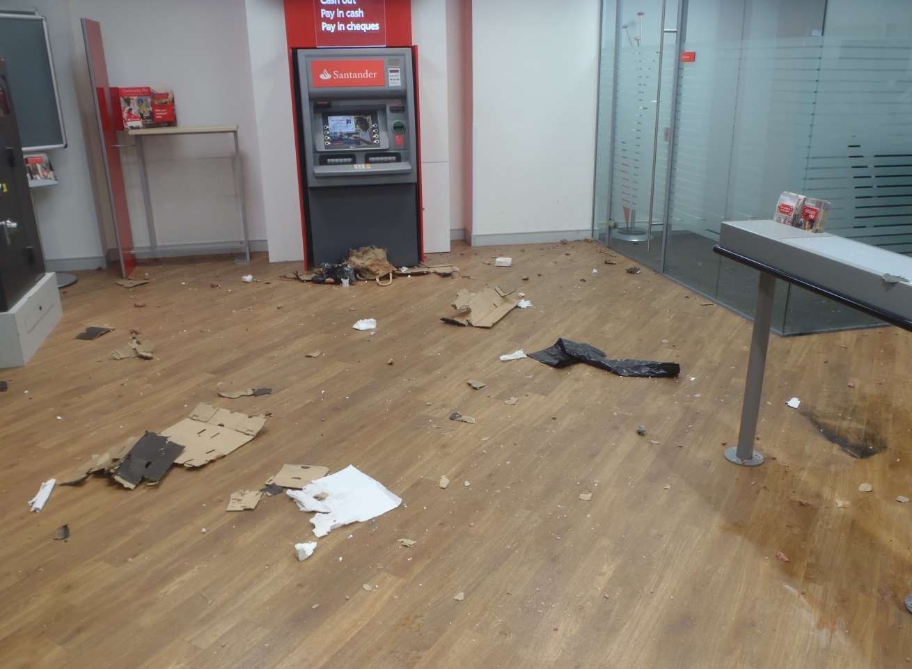 The scene in the bank after the device was exploded. Picture: Kent Police