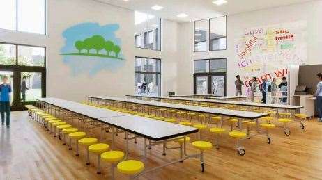 Orchards Academy dining hall in St Mary's Road, Swanley