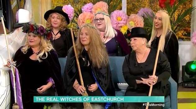The 'Witches of Eastchurch' on ITV's This Morning with, from the left, Charlotte Clark, Denise Griffin and Maggie Edser-Lands. Picture: ITV