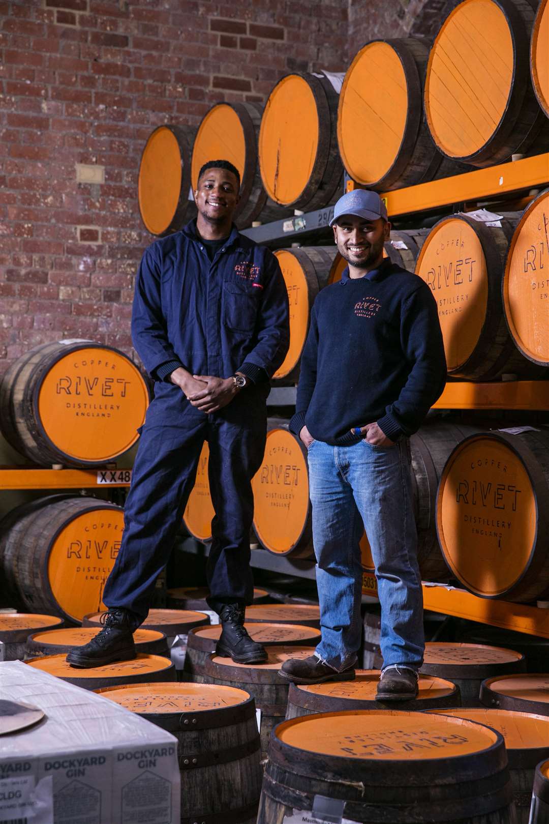 Head distiller Abhi Banik and colleague Aaron have worked together on the Masthouse whisky by Copper Rivet. Picture: Thomas Alexander