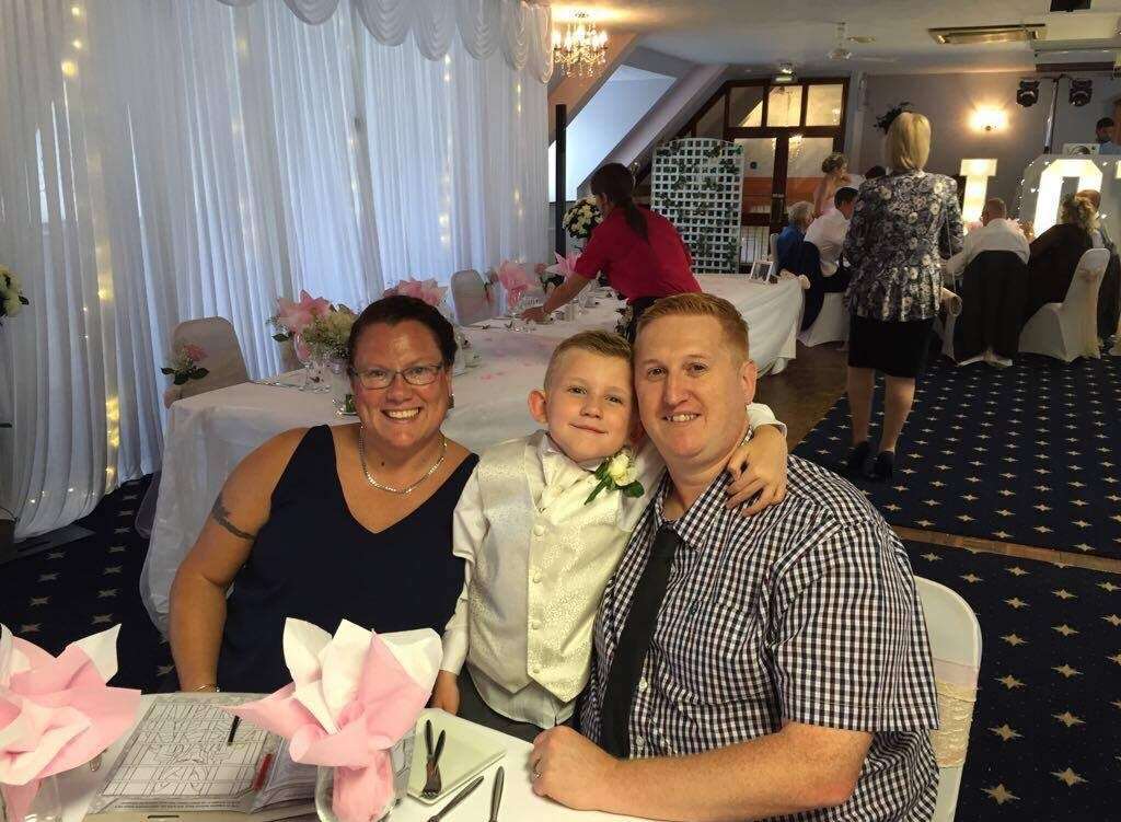 Mark with his son Thomas and partner Stacey