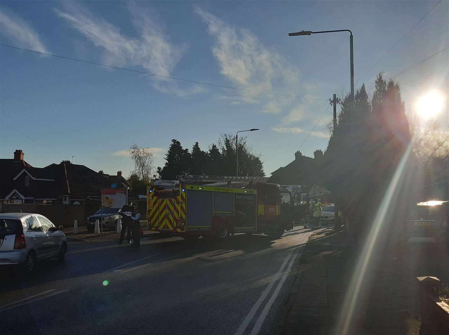 Fire engines have blocked off parts of Long Lane in Bexleyheath this morning while they respond to an incident