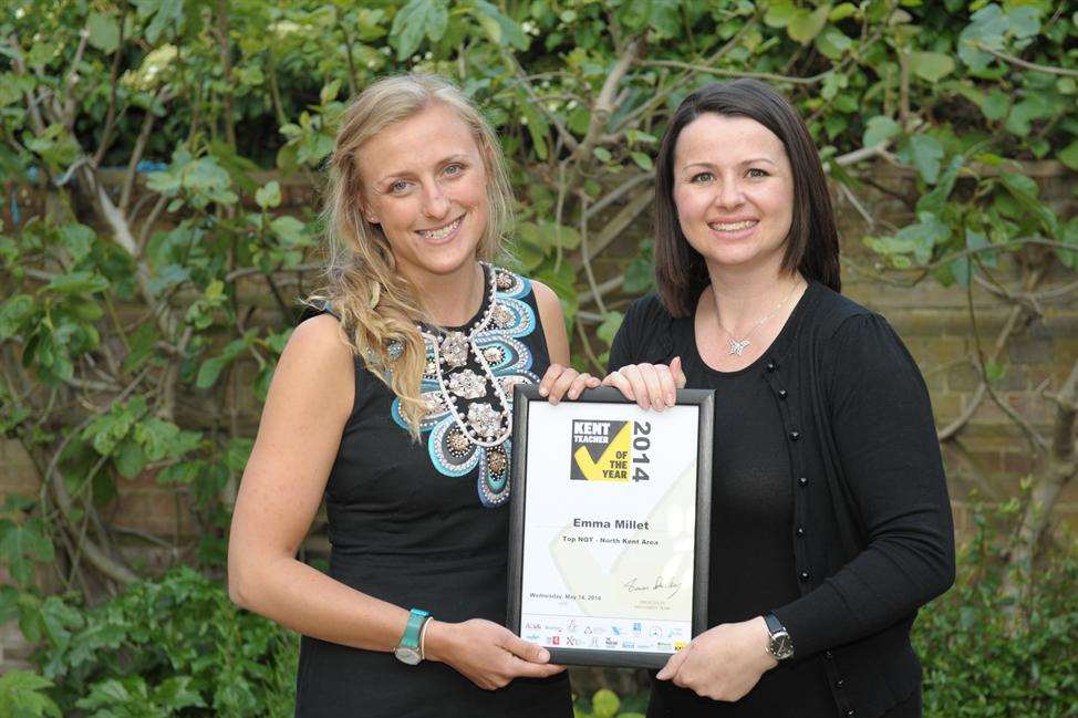 Emma Millett receives her award from Alison Nightingale