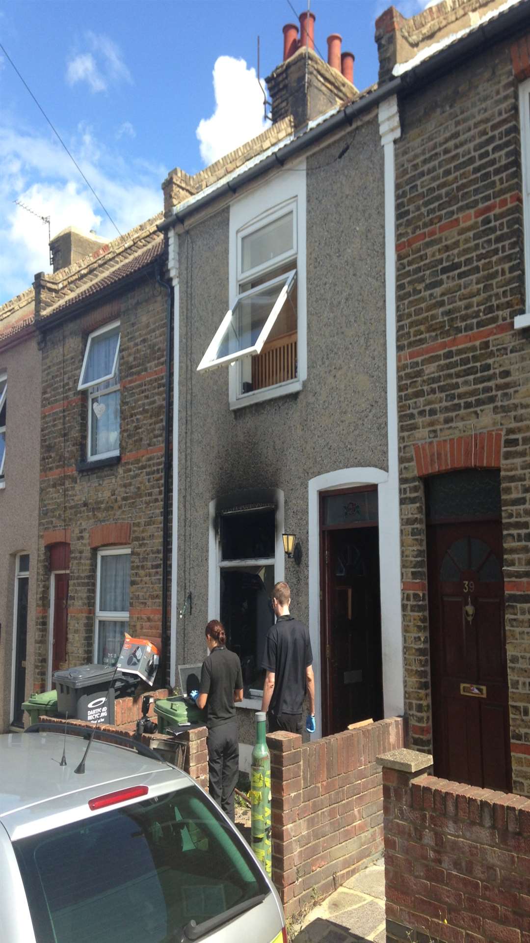 Damage to a house in Howard Road, Dartford, after a fire
