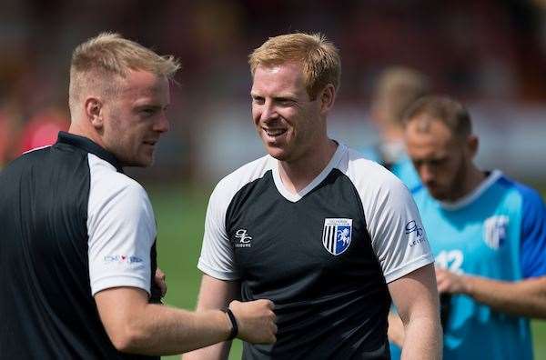 Gills' fitness coach James Russell (left) and physio Gary Hemens Picture: Ady Kerry