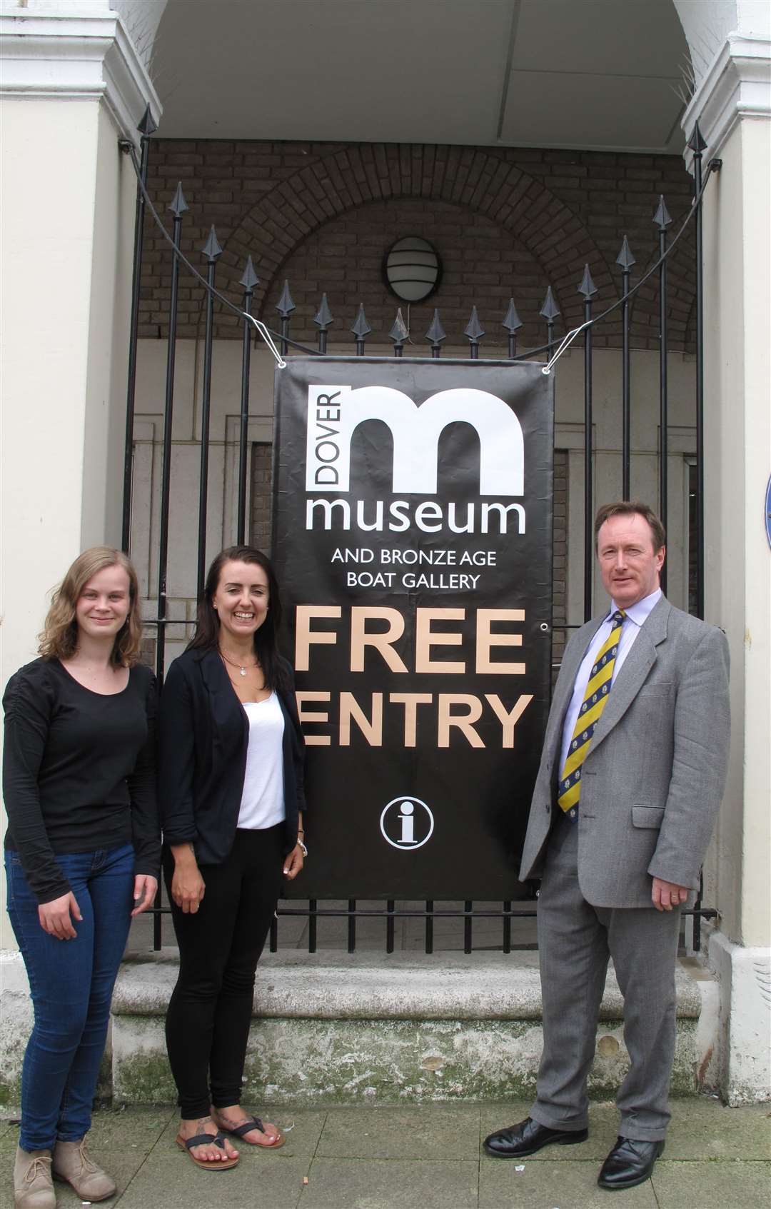 Jon Iveson with members of staff from Dover Museum and Tourist Information