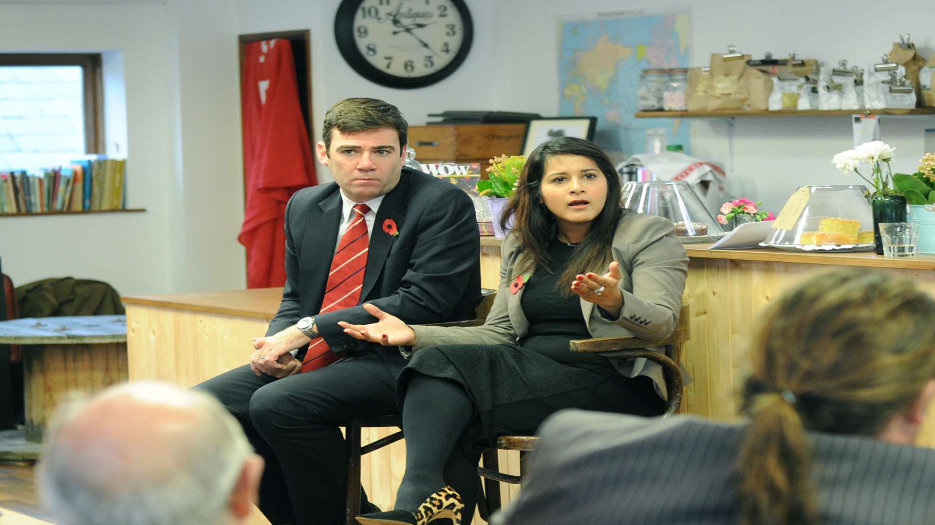 Shadow health secretary Andy Burnham with Labour candidate Naushabah Khan. Picture: Simon Hildrew
