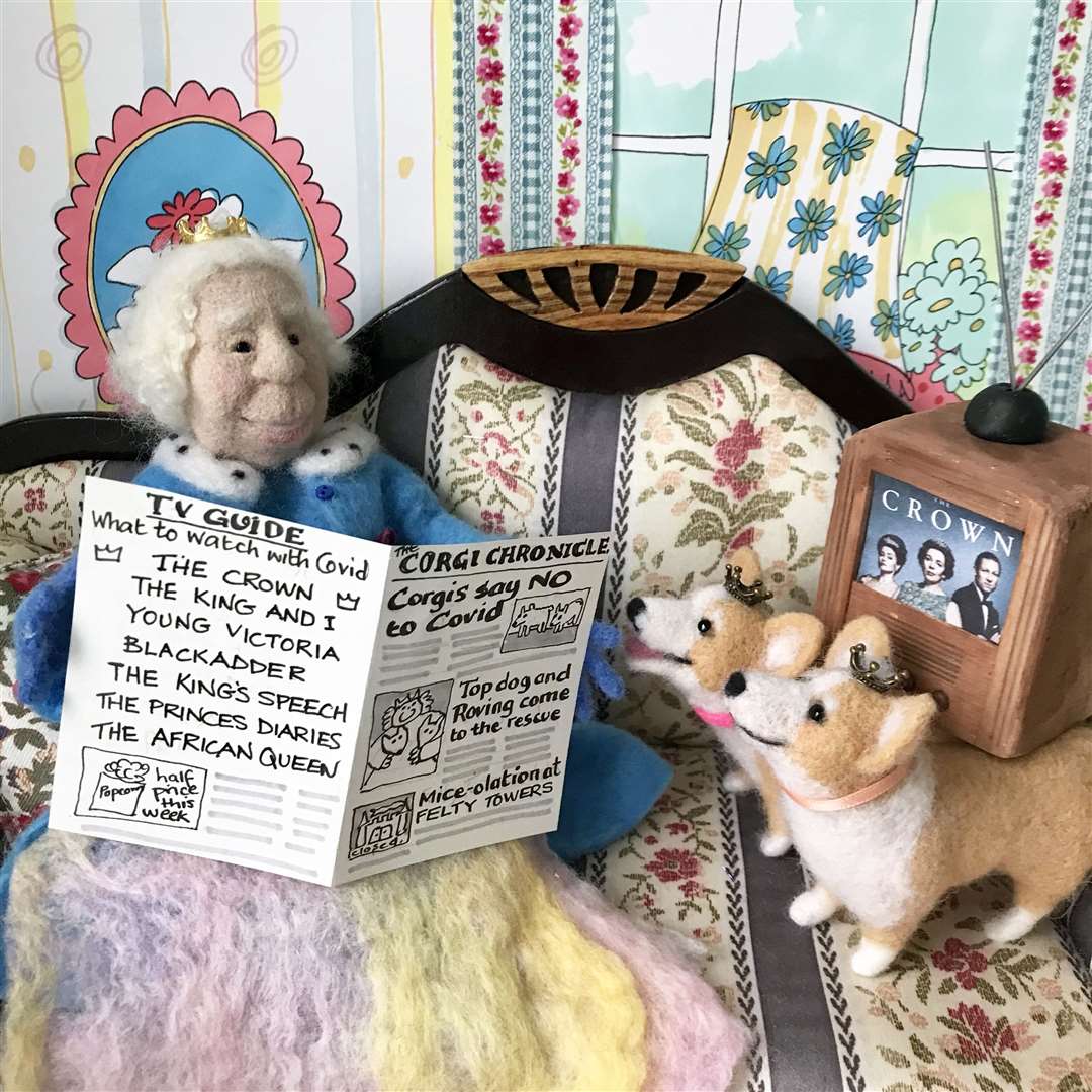 Stories of The Queen created in felt by the Woolly Felters