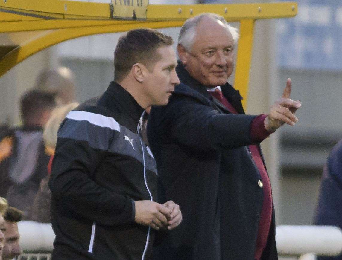 Roland Edge alongside Neil Cugley on the touchline Picture: Andy Payton