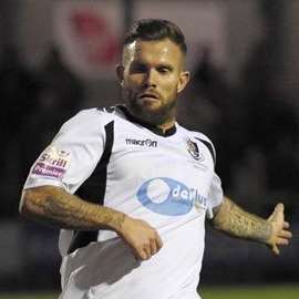 Adam Birchall scored two goals on loan at Dartford Picture: Andy Payton