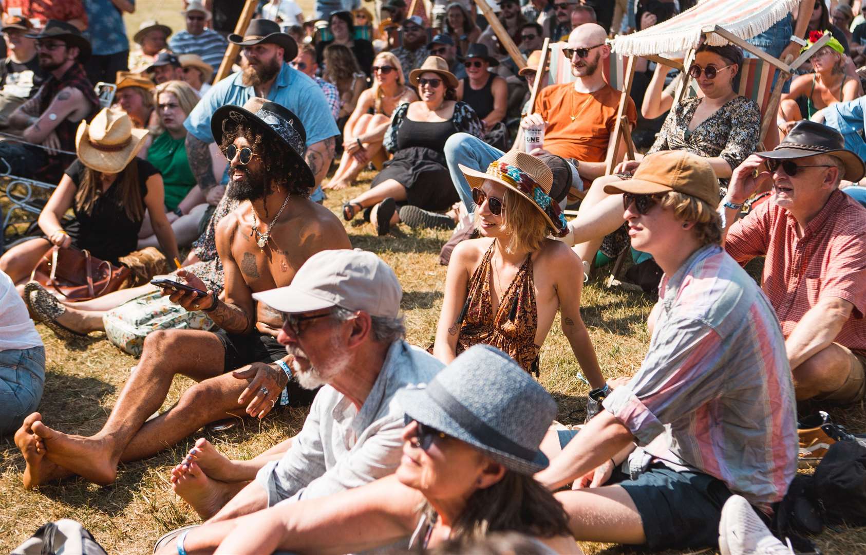 Festival-goers enjoying the sunshine at Black Deer 2023. Picture: Louise Roberts