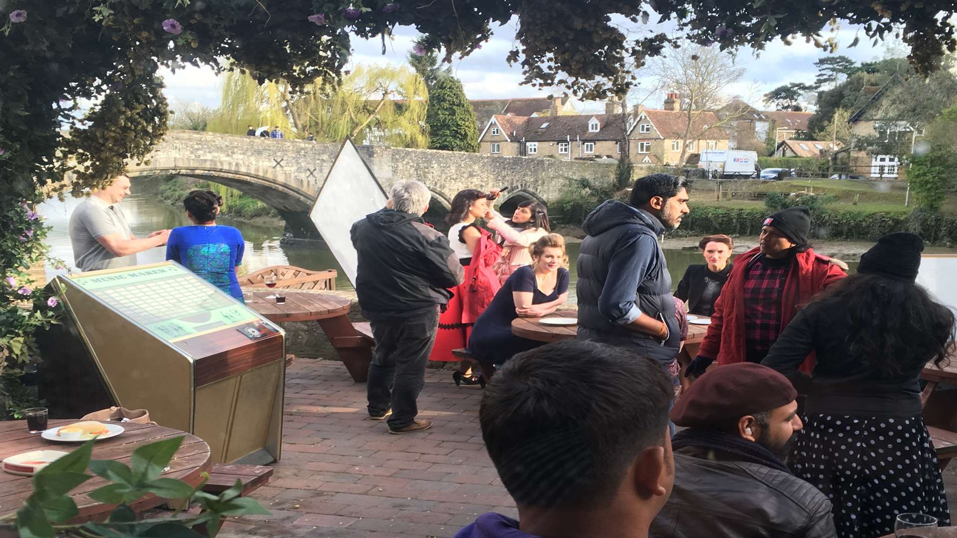 The Chequers Inn was transformed into a Bollywood film set