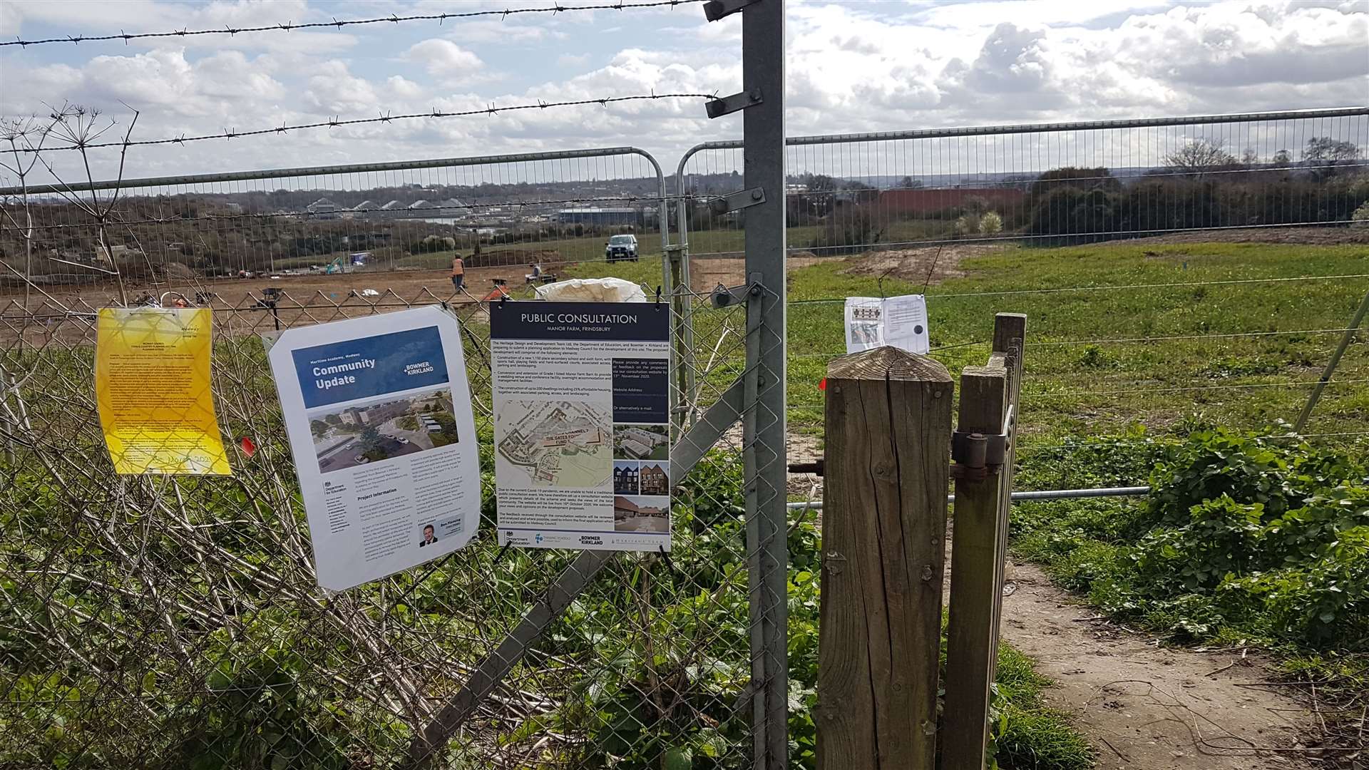 The scene of the proposed Frindsbury homes and school site
