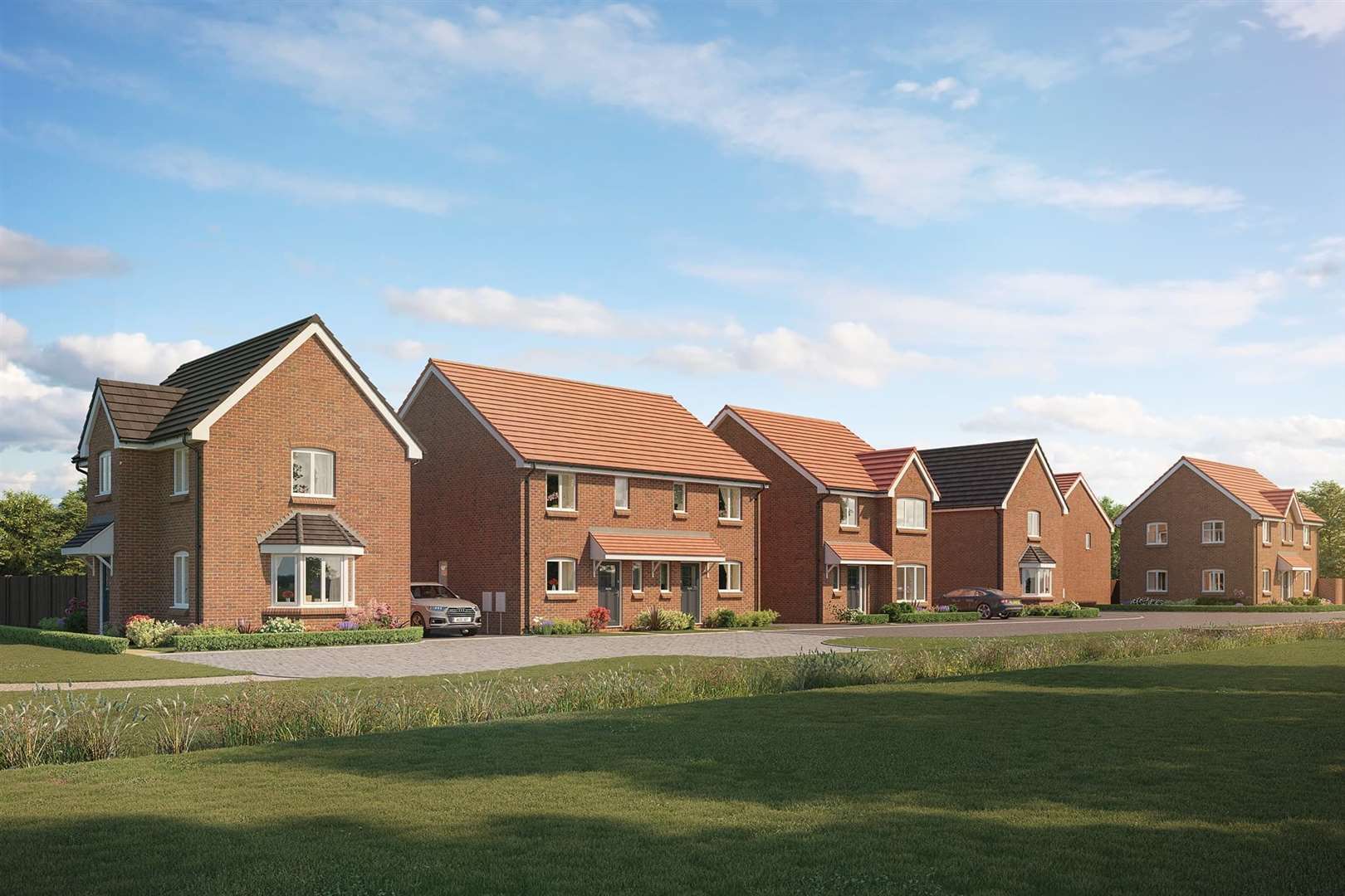A computer-generated image of the homes being built at Kingfisher Green in Rainham
