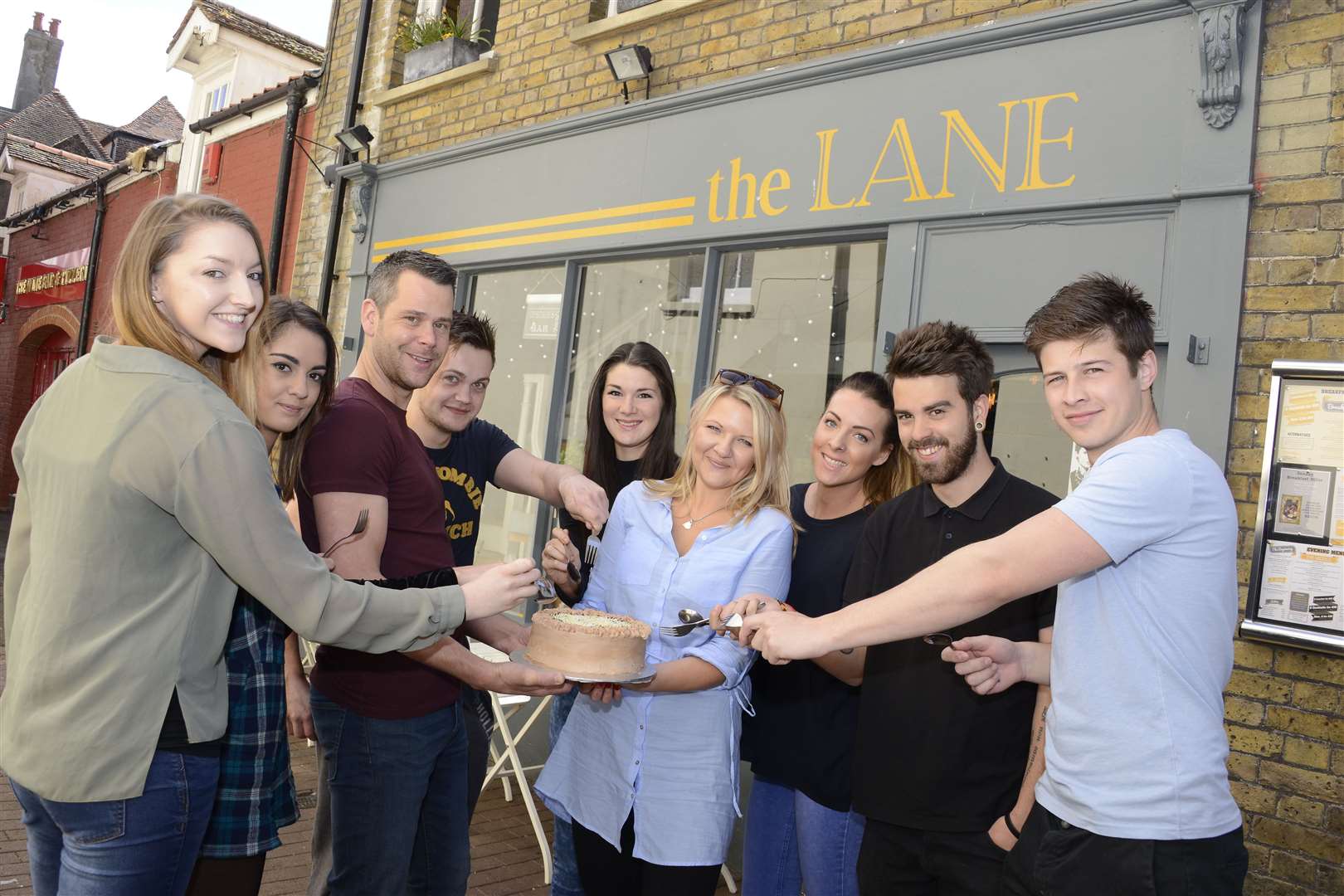 The Lane celebrating their first year in business in 2015. Picture: Paul Amos