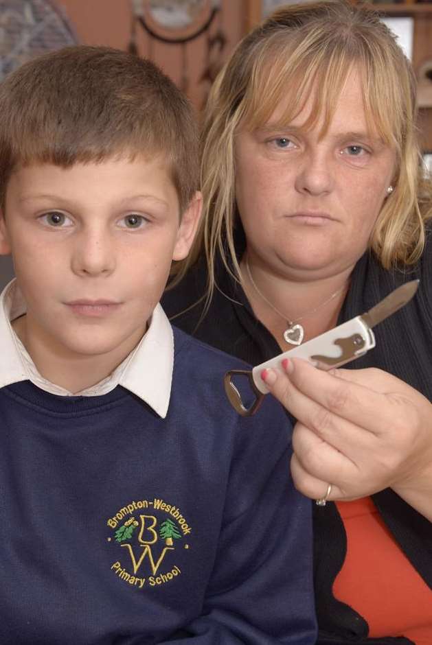 Alison Lovett's son, Kyle, bought a bottle opener with a knife