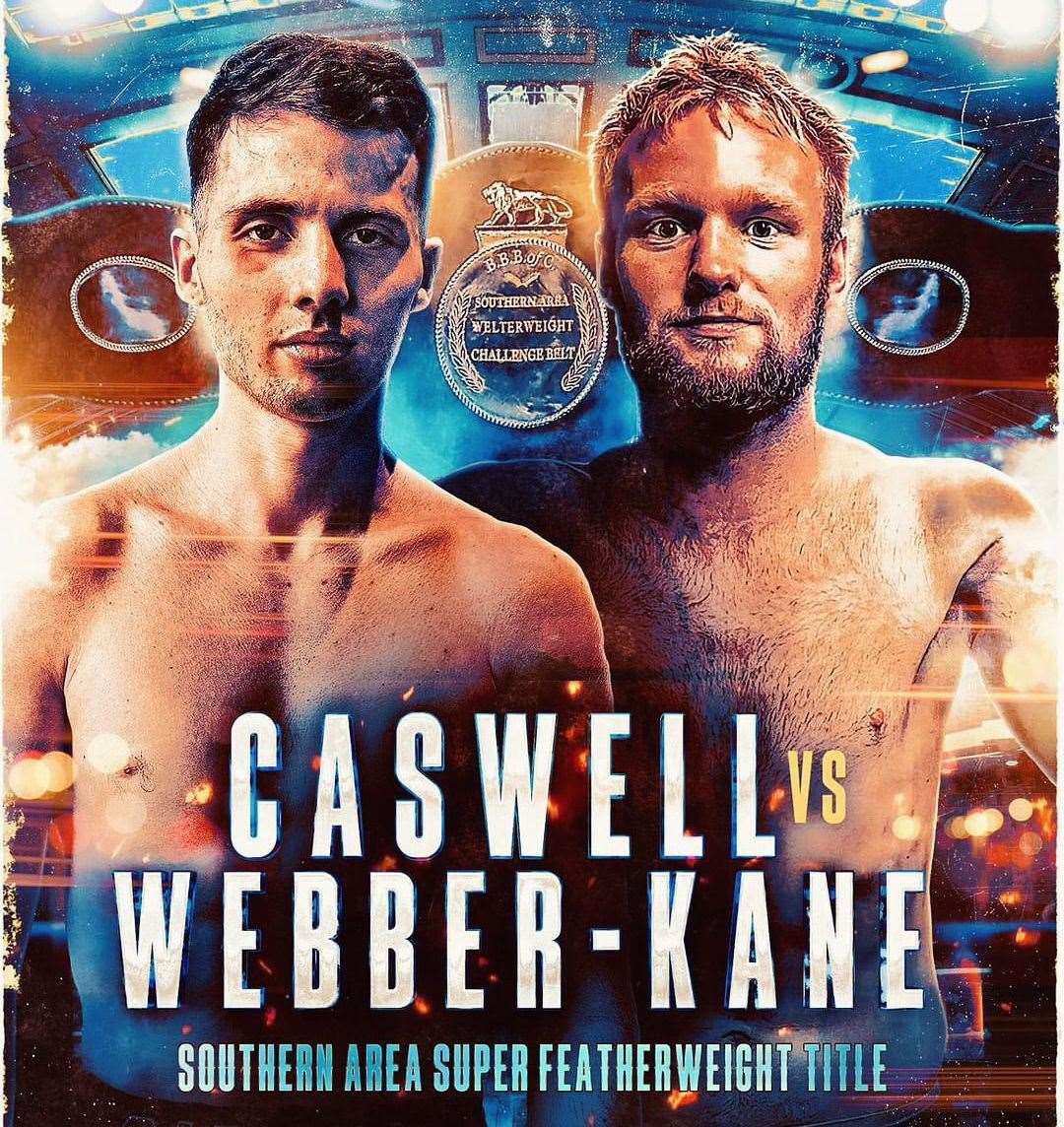 Caswell vs Webber-Kane promotion poster ahead of their York Hall fight in February