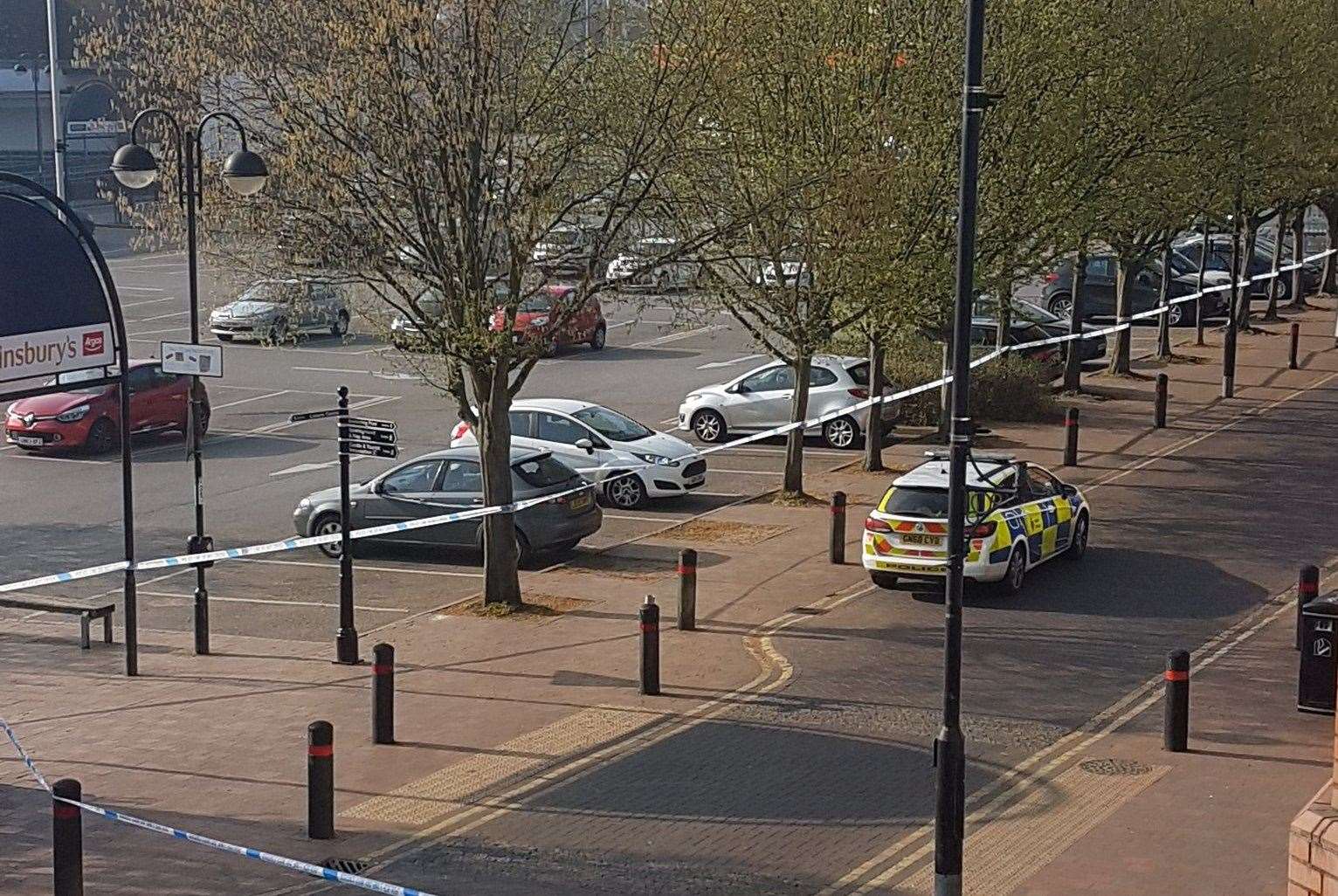 The police near Angel Walk shopping centre. Picture: @PippyG82